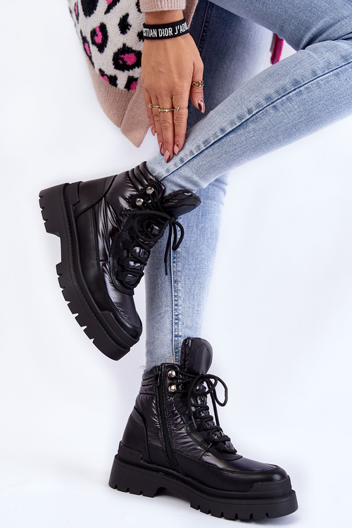 Чоботи жіночі на платформі чорні Nerina