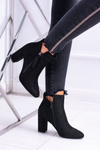 Жіночі чорні чоботи на шпильці замшеві Egida
