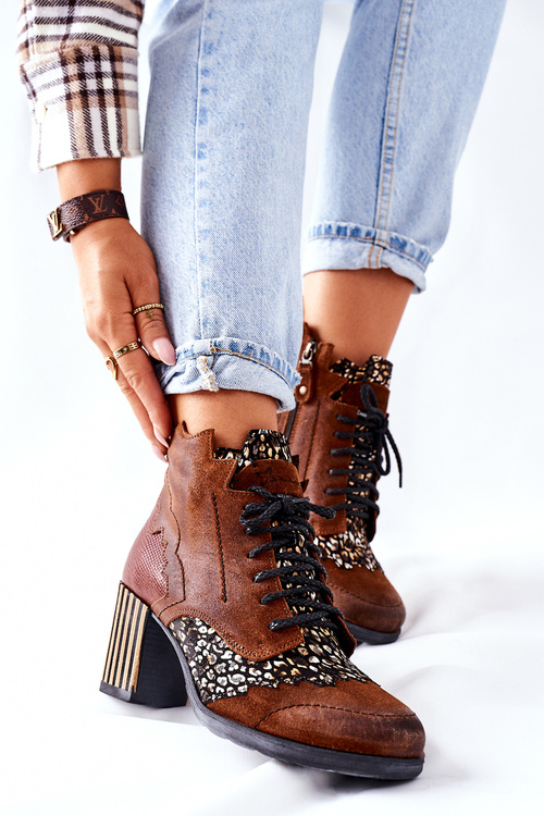 Чоботи жіночі шкіряні Maciejka Brown 03190-02