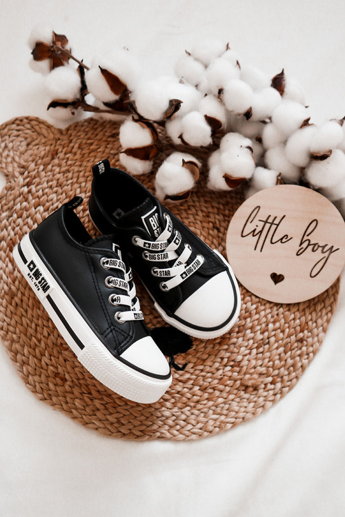 Дитячі шкіряні кросівки BIG STAR KK374043 Чорно-білі