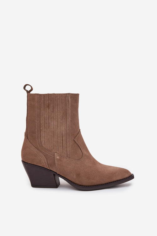 Замшеві Ковбойські Чоботи Для Жінок На Підборах Утеплені Khaki Dylira