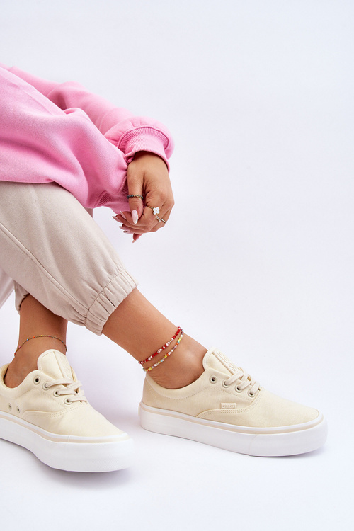 Тканинні кросівки на платформі Big Star LL2741444 Світло-жовті