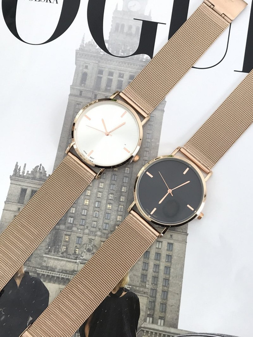 Жіночий годинник Michael John Lyssa Gold Bracelet / Black Dial