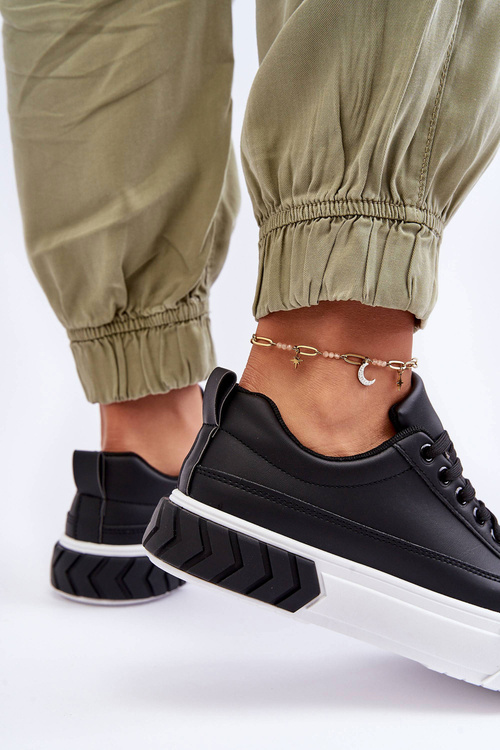 Класичні спортивні туфлі на платформі чорно-білі Nannzie