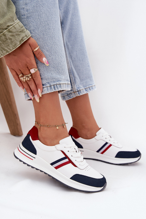 Жіночі спортивні шкіряні туфлі білого морського кольору Lorvessa