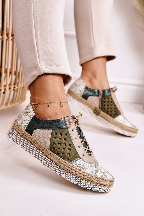 Жіночі шкіряні високі черевики Maciejka Green 03339-09