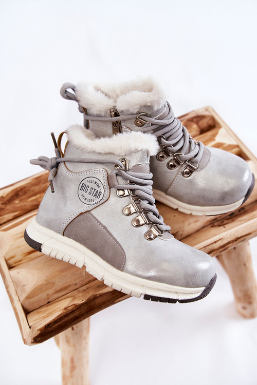 Чоботи дитячі утеплені на блискавці Big Star KK374178 Silver