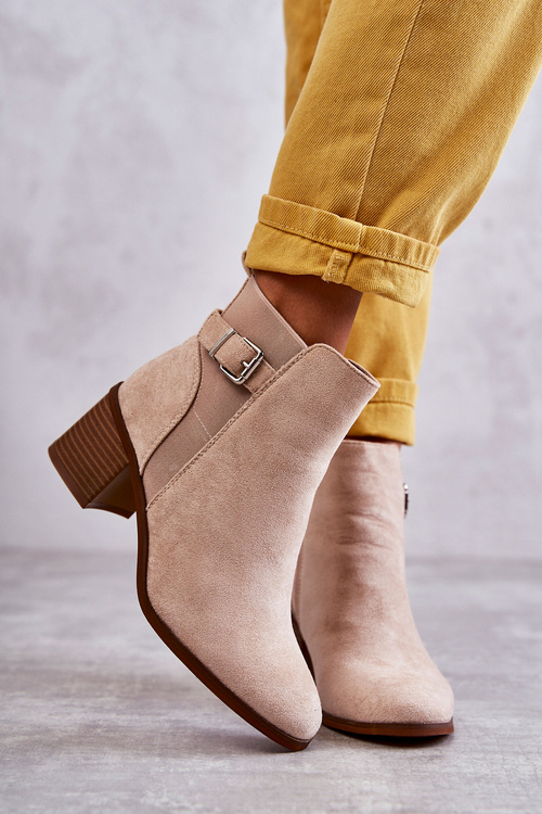 Замшеві чоботи на пості Бежеві Vannes