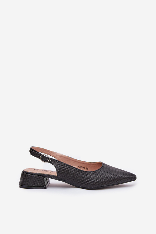 Плетені Жіночі Сандалі На Ніжному Каблуку Чорні Jorela