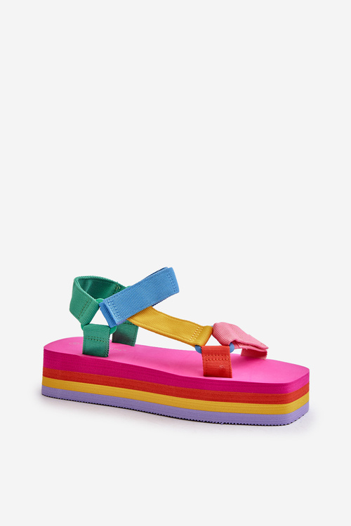 Жіночі босоніжки на платформі різнокольорові Edireda