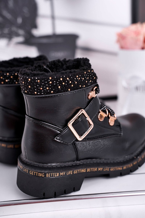 Чоботи дитячі теплі чорні Ритм