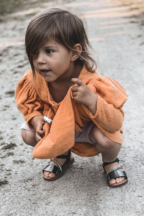 Дитячі босоніжки з паєтками Black Blake