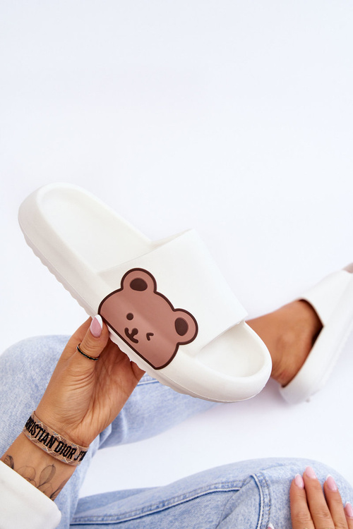 Жіночі легкі пінопластові тапочки з мотивом ведмедя Білий Parisso