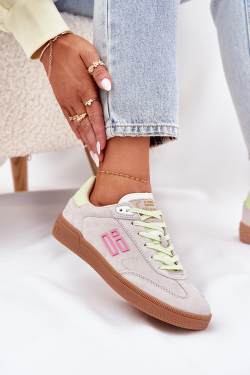 Замшеве Спортивне Взуття Кросівки Жіночі D.Franklin Приглушений Білий DFSH387005