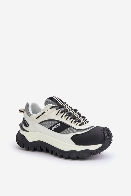 Шкіряні жіночі кросівки на платформі Big Star OO274A220 HI-POLY SYSTEM білий-чорний