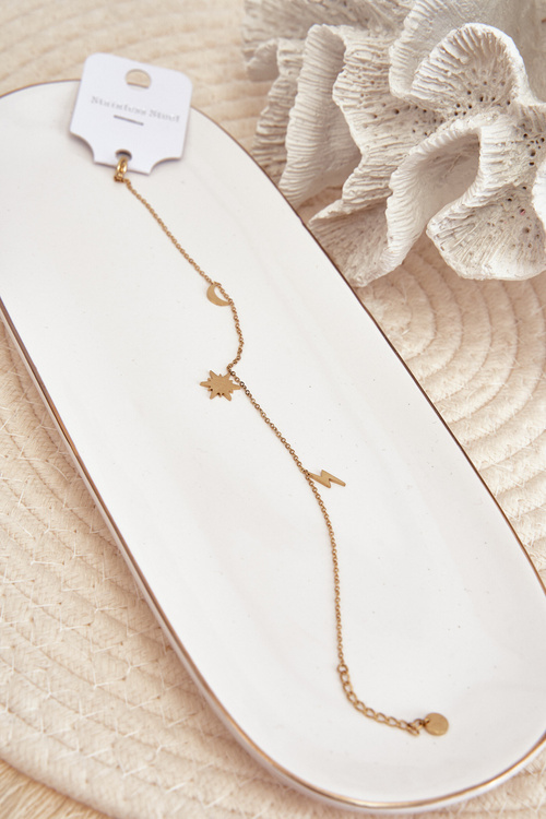 Браслет на щиколотку із золотими підвісками