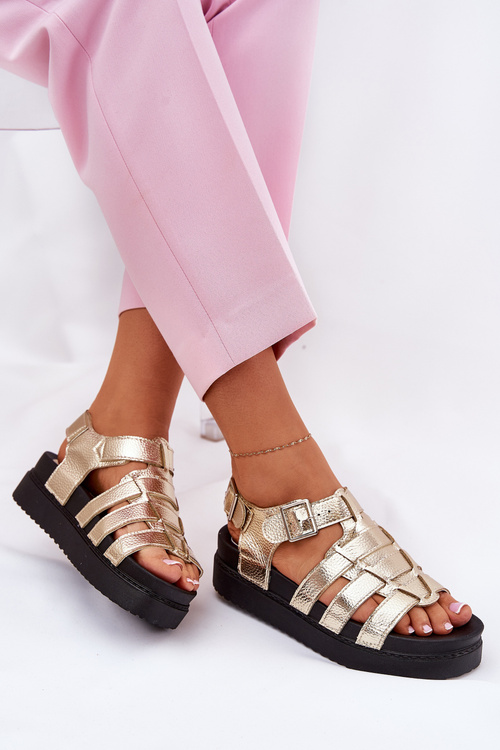 Жіночі Сандалі На Платформі З Пряжками Золоті Atarafas