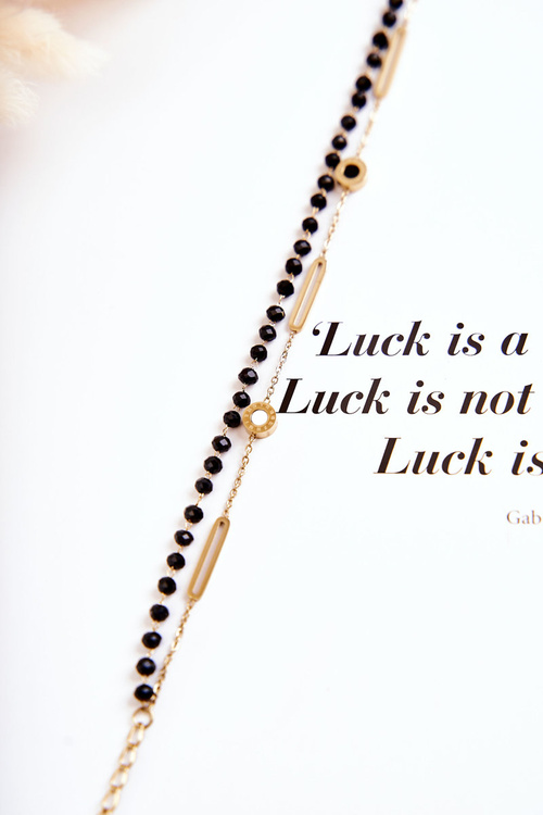 Жіночий подвійний браслет міні годинник золото-чорний