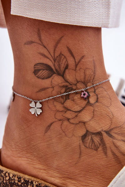 Браслет на щиколотку з модними підвісками зі срібла