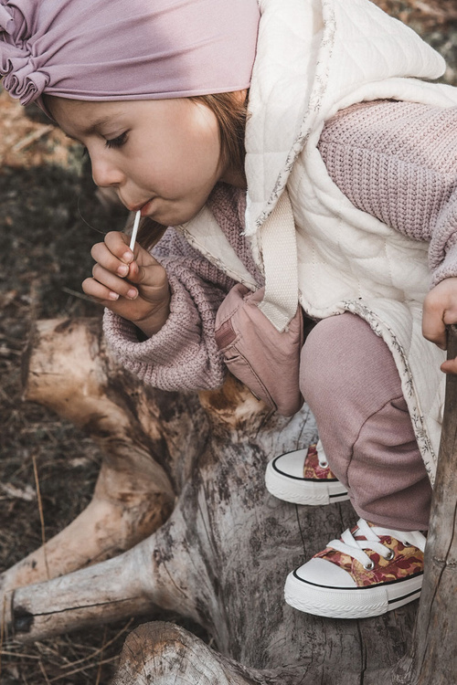 Високі дитячі кросівки на блискавці Filemon рожево-жовті