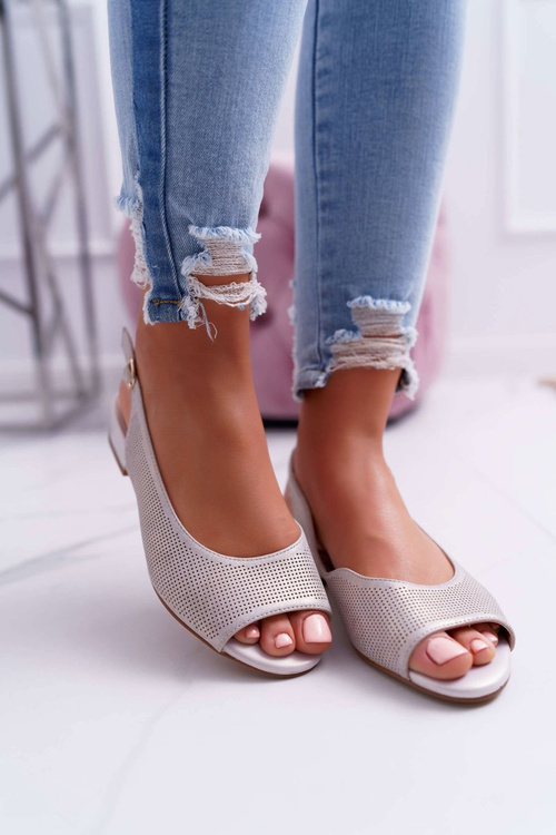 Жіночі босоніжки на плоскій підошві Sergio Leone SK809 Бежеві Skaldo