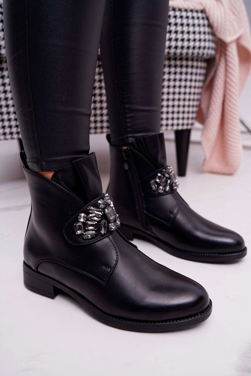 Жіночі чоботи Fleece Crystals Black Somingo