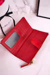 Великий жіночий гаманець з додатковим гаманцем і бахромою червоного кольору