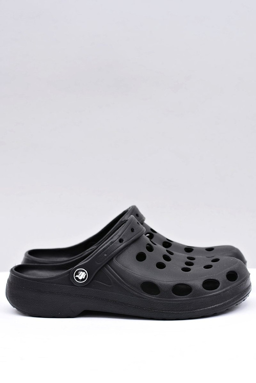 Чоловічі сандалі шльопанці чорні в клітку