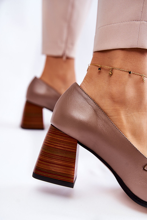 Шкіряні туфлі з ланцюжком Laura Messi 2514 Beige