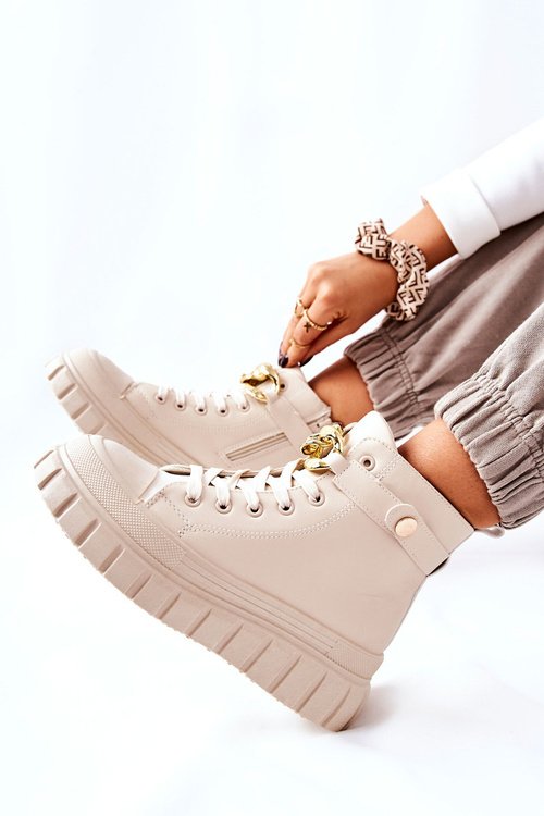 Високі кросівки на платформі Бежеві підставки