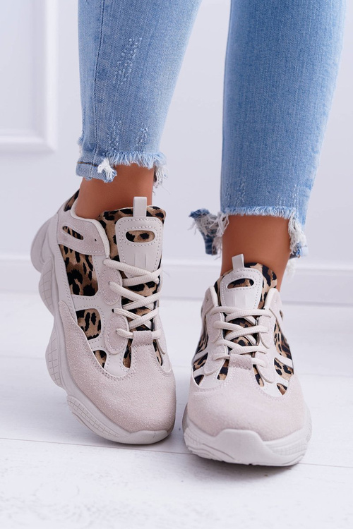 Спортивні жіночі леопардові туфлі бежеві тайські