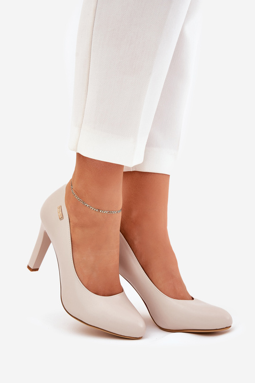 Туфлі На Каблуку Жіночі Світло-Бежеві Sergio Leone Campbell