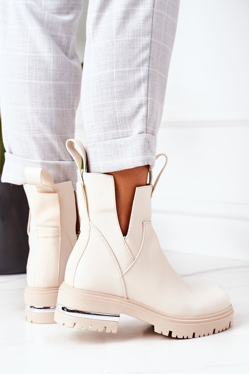 Утеплені черевики челсі бежеві Rock It