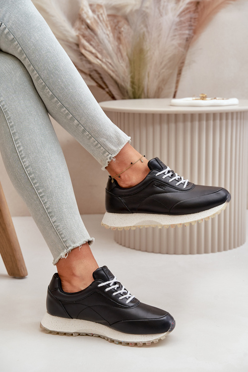 Жіночі кросівки Спортивне взуття з еко шкіри Big Star OO274024 Hi-Poly System Black