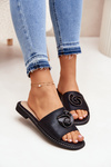 Жіночі Плоскі Сандалі З Декоративною Деталлю KV51-007 Чорні