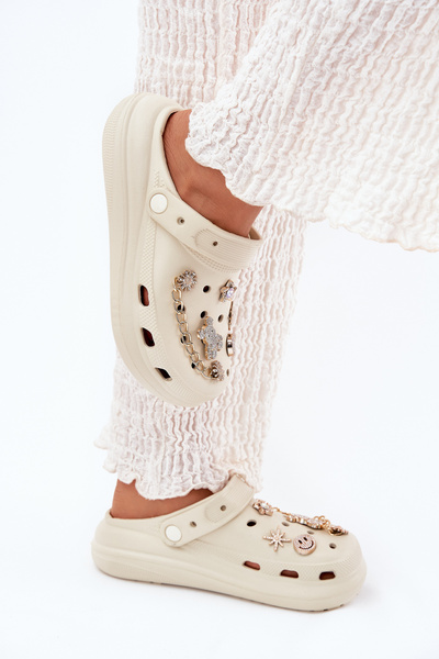 Жіночі Пінні Сандалі З Аксесуарами Бежеві Linaviela