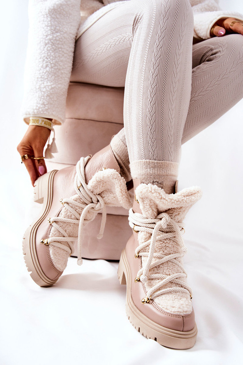 Шкіряні черевики Trapper Tied Lewski Beige 3116