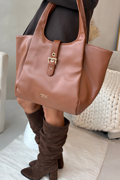 Сумка-шопер з пряжкою NOBO BAG6010-017 Світло коричнева