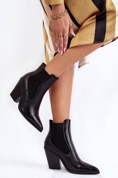 Жіночі ковбойські черевики Snakeskin Black Warren