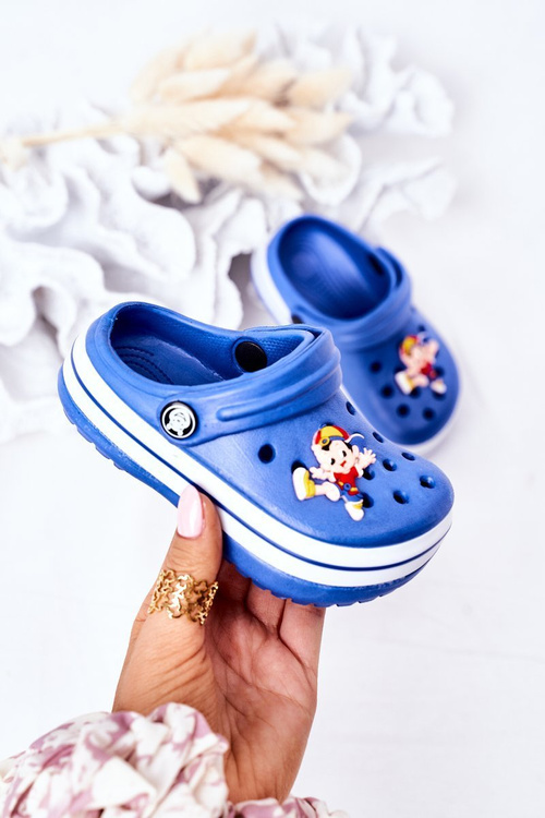 Дитячі поролонові тапочки Crocs Blue Lazy Day