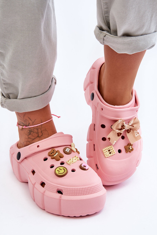 Жіночі поролонові тапочки Crocs з орнаментом Pink Marlett