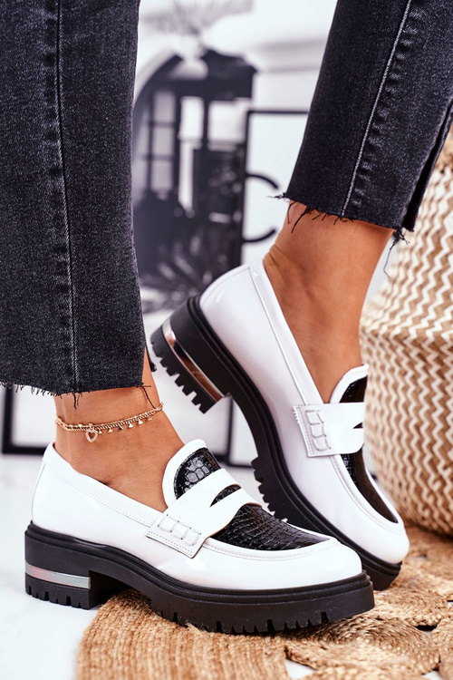 Жіночі броги Лофери шкіряні білі Visconi 3136042