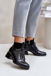 Zazoo 60503 Чорні шкіряні ботильйони на підборах