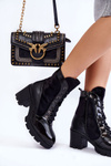 Чоботи жіночі шкіряні на підборах La.Fi 260063B-LA Чорні