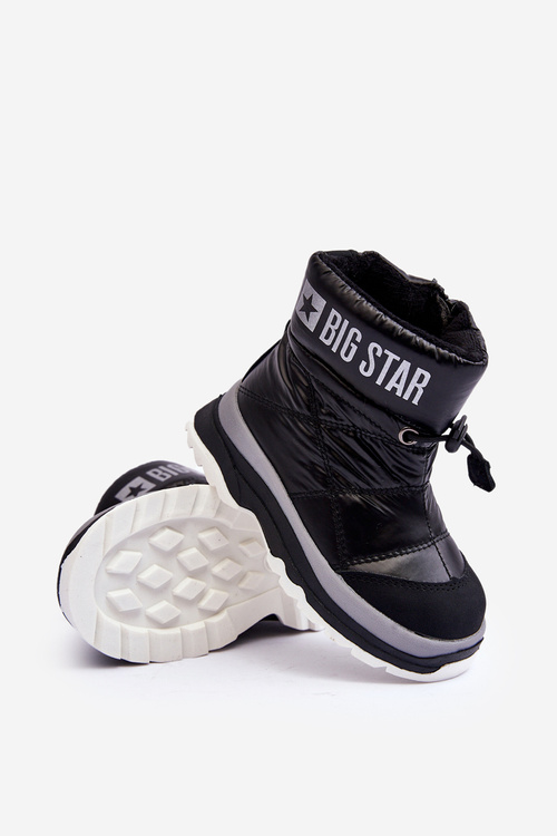 Дитячі снігові черевики на флісовій підкладці Чорні великі зірки MM374195