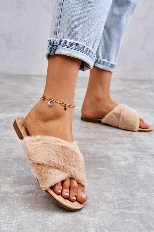 Жіночі плоскі підбори з хутром Nude Lussie