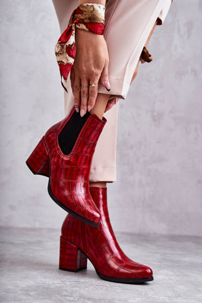 Зміїні шкіряні черевики La.Fi 260038R-XC Червоні
