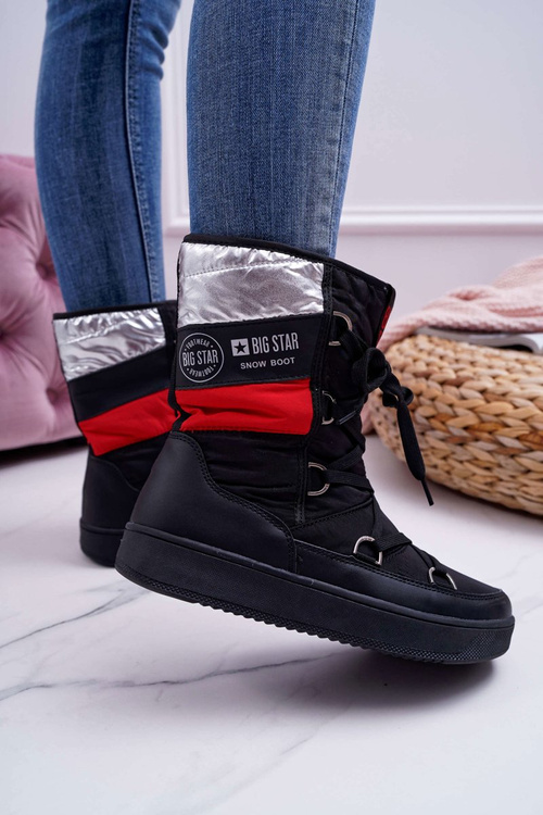 Жіночі черевики Снігові черевики Фліс Утеплені Big Star Чорні EE274656