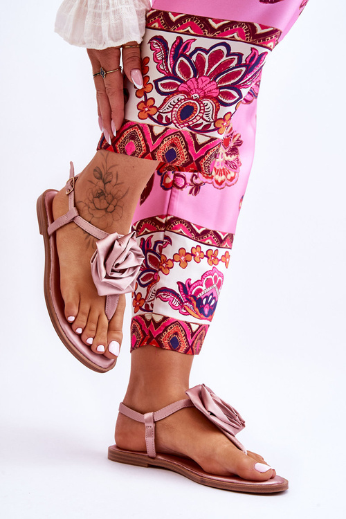 Жіночі шльопанці з тканини Rose Nude Carisma