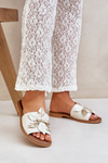 Сандалі З Декорацією Природна Шкіра Зазу 3667 Білі